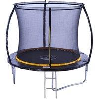 NESTLUNE 8ft Trampoline Kanga Premium With Enclosure in Black | Size: 0-18 m