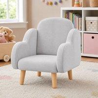 STILVORA Kids Armchair with Cloud Design Grey Velvet