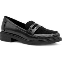 Pavers Women's Smart Patent Flat Heel Loafers in Black | Size: 8
