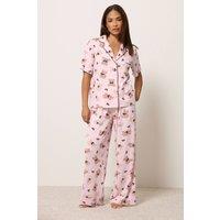 PixieGirl Women's Petite Set Pink Soft Touch Teddy Print Pyjamas | Size: 10-12