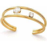 Luxe Tones Women's Juno Luxe 18 Gold Plated Crystal Open Cuff Bracelet