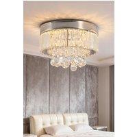 Living and Home Adjustable LED Crystal Ceiling Light with Remote Control in Clear