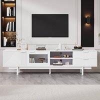 Rolipo 200cm Modern White TV Unit Cabinet for up to 80 Inch TV