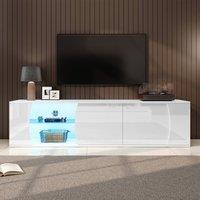 Rolipo 180cm White High Gloss LED TV Unit Stand for 80 Inch TVs