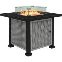 Rolipo 81 x 81cm 50, 000 BTU Gas Fire Pit Table Grey | Size: 81 x 81 cm