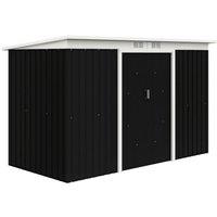 Rolipo 9 x 4ft Metal Garden Shed with Foundation Kit, Dark Grey