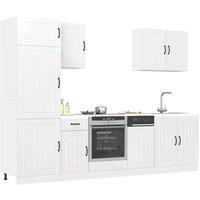 Berkfield Home 7 Piece Kitchen Cabinet Set Kalmar High Gloss White Engineered Wood