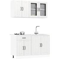 Berkfield Home 4 Piece Kitchen Cabinet Set Kalmar High Gloss White Engineered Wood