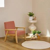 sweeek Children's scandi-style armchair, corduroy & rubberwood in Terracotta