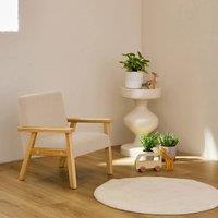 sweeek Children's scandi-style armchair, corduroy & rubberwood in Cream