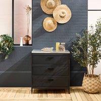 sweeek Steel outdoor kitchen 3 drawers L80cm in Black