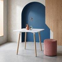 sweeek Scandinavian square dining table wood 2 seats in White