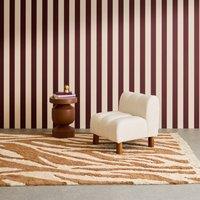 sweeek Children's armchair with rounded legs in rubberwood & boucle fabric in White