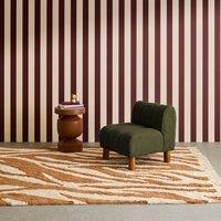 sweeek Children's armchair with rounded legs in rubberwood & boucle fabric in Khaki