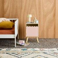 sweeek Children's bedside table, wood decor, 1 door in Pink