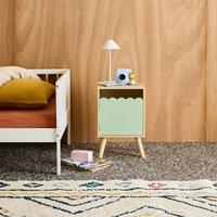sweeek Children's bedside table, wood decor, 1 door in Green
