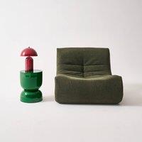 sweeek Coffee table, side table, bedside table, metal with glossy finish in Dark Green