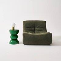 sweeek Coffee table, side table, bedside table, metal with glossy finish in Dark Green