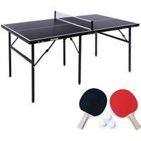 sweeek Medium indoor table tennis table with 2 bats & 3 balls in Black