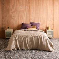 sweeek Industrial metal bedside table with 1 door (set of 2) in Cream