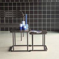 sweeek Square outdoor nesting table in steel in Dark Grey