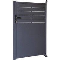 sweeek Galvanized Steel Garden Gate with Lock & Handle in Dark Grey
