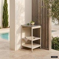 sweeek Outdoor steel kitchen with 2 shelves L49cm in Beige