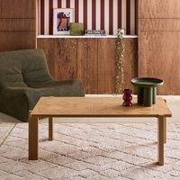 sweeek Vintage rectangular coffee table with chevron pattern wood decor top in Beige