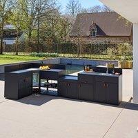 sweeek Outdoor kitchen 6 steel modules in Black