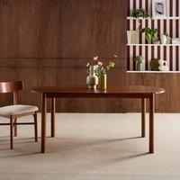 sweeek Oval rubberwood dining table 180cm seats 6 in Dark Brown