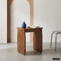 sweeek Exotic bedside table, side table acacia wood in Dark Brown