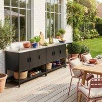 sweeek Outdoor kitchen 3 modules stainless steel in Black
