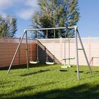 sweeek 3-piece swing set with 2 swings & a tandem swing in Green