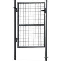 sweeek Mesh garden double swing gate with lock & handle metal 150x87 cm in Dark Grey