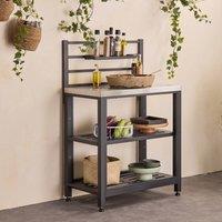 sweeek 2-shelf steel outdoor kitchen in Black