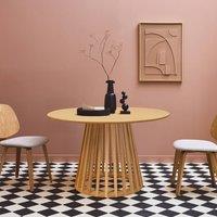 sweeek 4-seater wooden-effect dining table with spruce legs in Brown