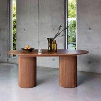 sweeek Oblong dining table with carved wood effect, seats 4-6, 180cm in Dark Brown