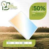 BRILONER White Square Slim LED Ceiling Light Panel Ultra Efficient Office 420mm