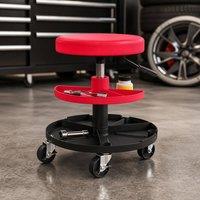 STILVORA Mechanic Stool with Storage Trays & Adjustable Height in Red