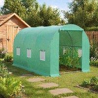 STILVORA Walk-in Greenhouse with Roll-up Door & Mesh Windows in Green