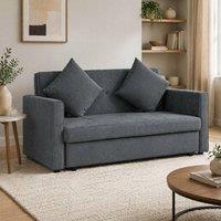 STILVORA 2 Seater Sofa Bed with Storage in Grey