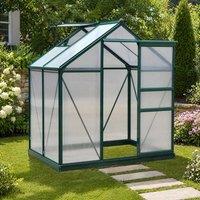 STILVORA Walk-In Greenhouse 6 x 4ft with Sliding Door & Window in Green