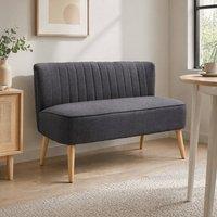 STILVORA 2 Seater Sofa with Wooden Legs in Grey