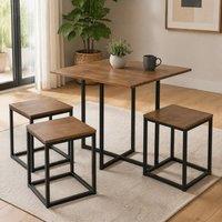 STILVORA Dining Table Set with metal frame & space-saving design in Brown