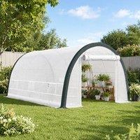 STILVORA Walk-In Greenhouse 4 x 3 m with Windows White