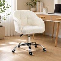 STILVORA Cream Teddy Fleece Office Chair
