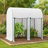 STILVORA Walk-In Greenhouse 200 x 100 cm with Zipped Doors in White