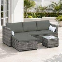 STILVORA 7 Piece Cushion Cover Set for Garden Furniture in Grey