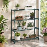 STILVORA 4 Tier Plant Stand with Grid Shelves Green
