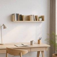 STILVORA Wall Shelf 95 cm with 4 Cubes Natural